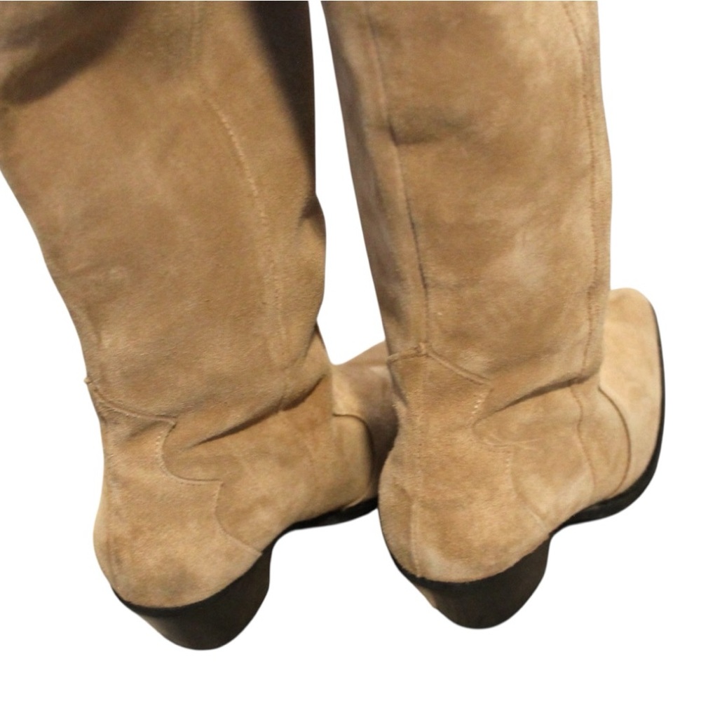 Tan Suede Knee-High Boots - Picture 4 of 6